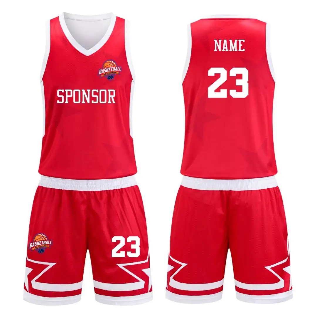 

New Quick Dry Basketball Uniform Set Custom High Quality Kid'S Basketball Shirt Breathable Men basketball clothes