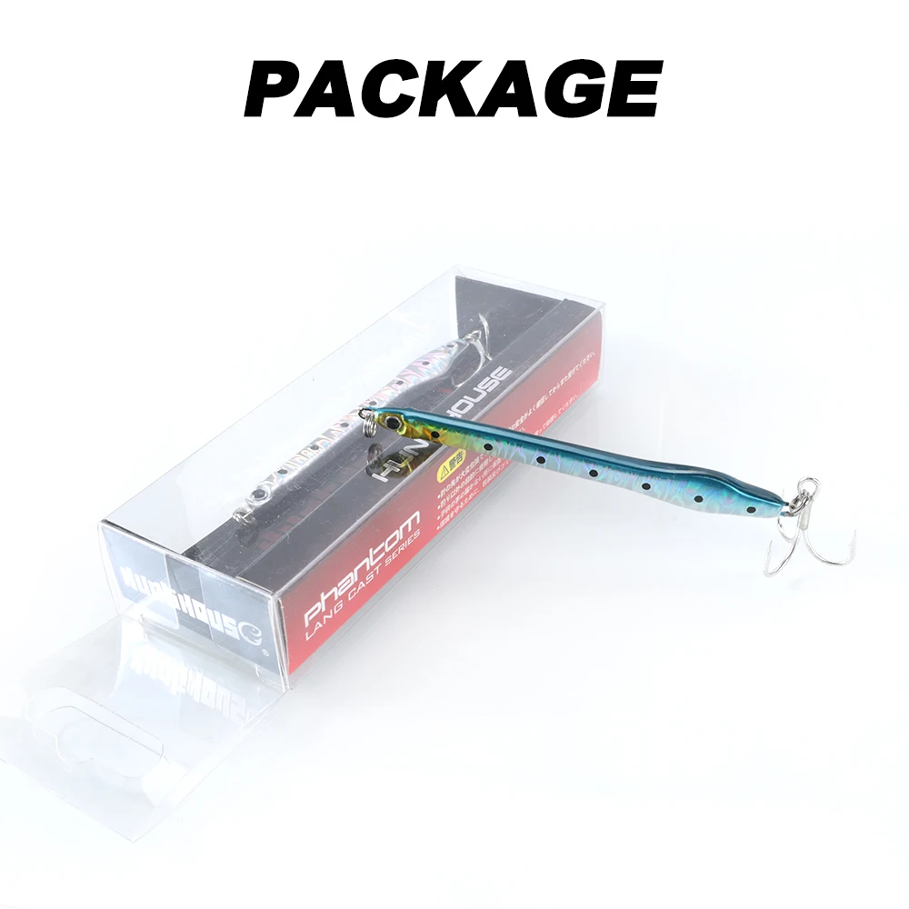 Hunthouse Metal Jig Fishing Lures 77mm/20g Saltwater Slow Sinking Laser Jigging Baits Wide Tailed For Bass Tuna Fish Tackle view 6