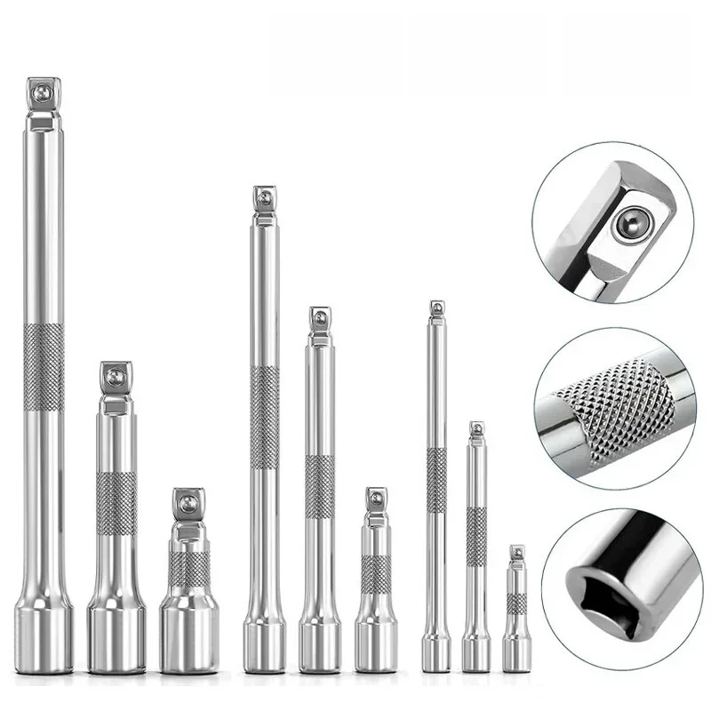 1/4 "3/8" 1/2 "zestaw przedłużający napęd klucz grzechotkowy przedłużenie gniazda, 50/100/150/250mm klucz grzechotkowy przedłużacz gniazda narzędzia ręczne — zdjęcie 2