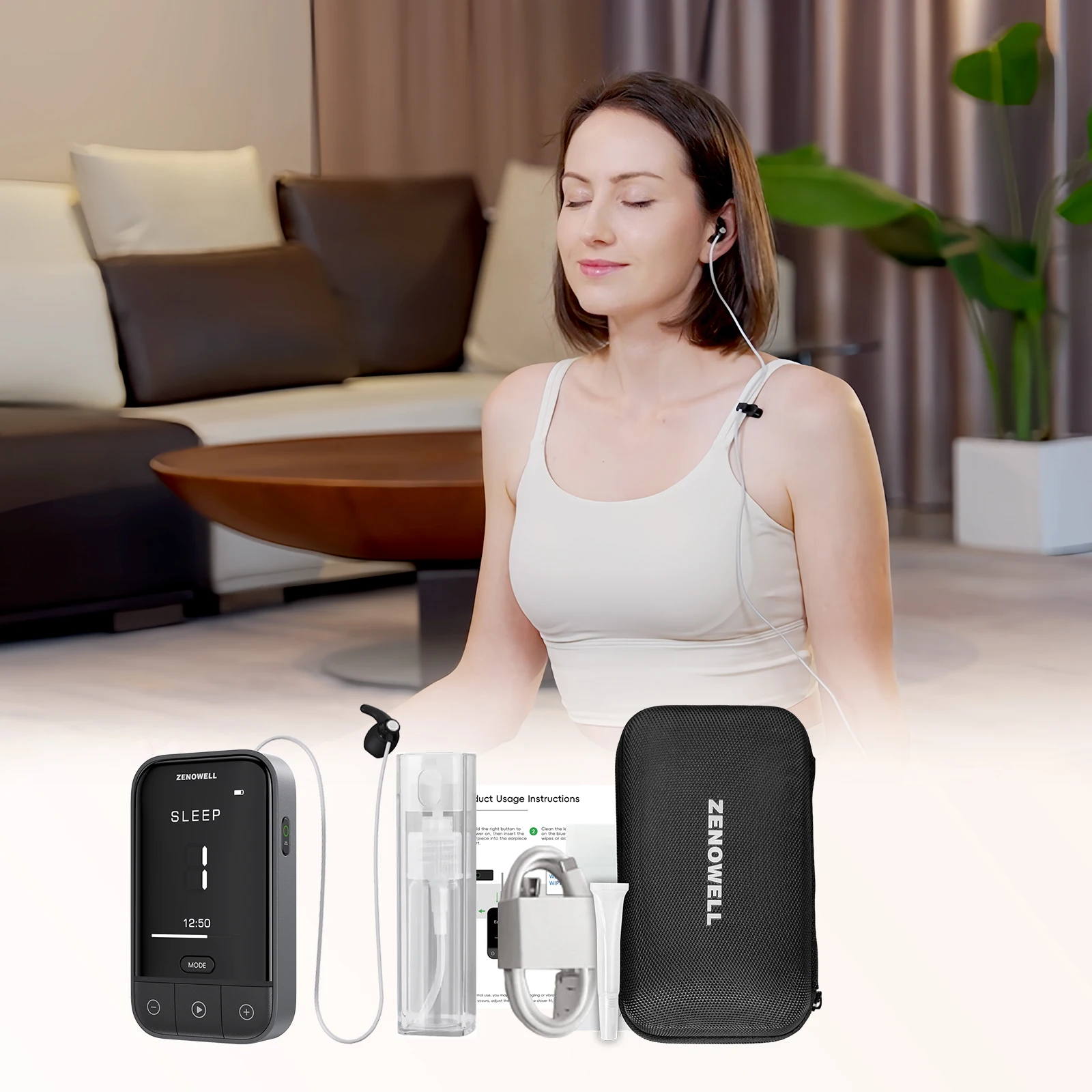 ZENOWELL Vagus Nerve Stimulation Device,Restore Calm,Sleep Better,Stress Relief through Auricular Vagus Nerve Stimulator