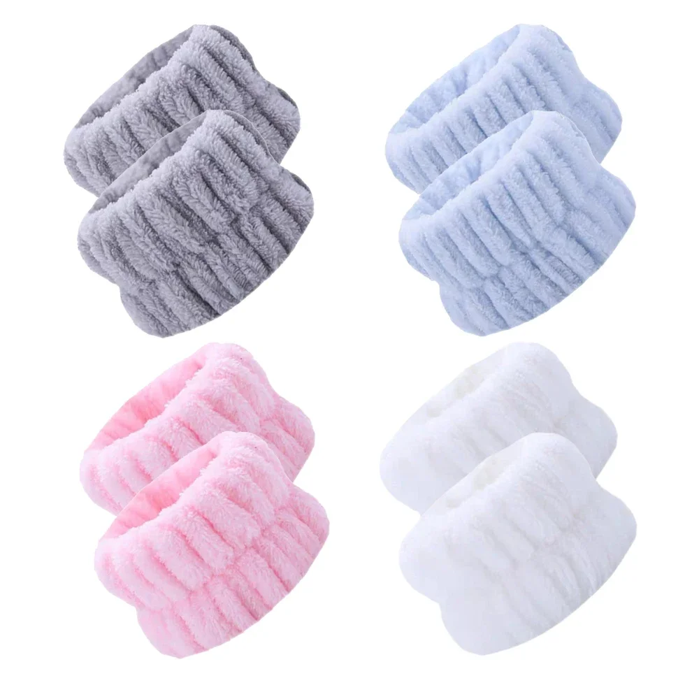 1/2 paire poignet Spa bandeau microfibre poignet lavage serviette bande bracelets pour laver le visage absorbant bracelets poignet bandeau