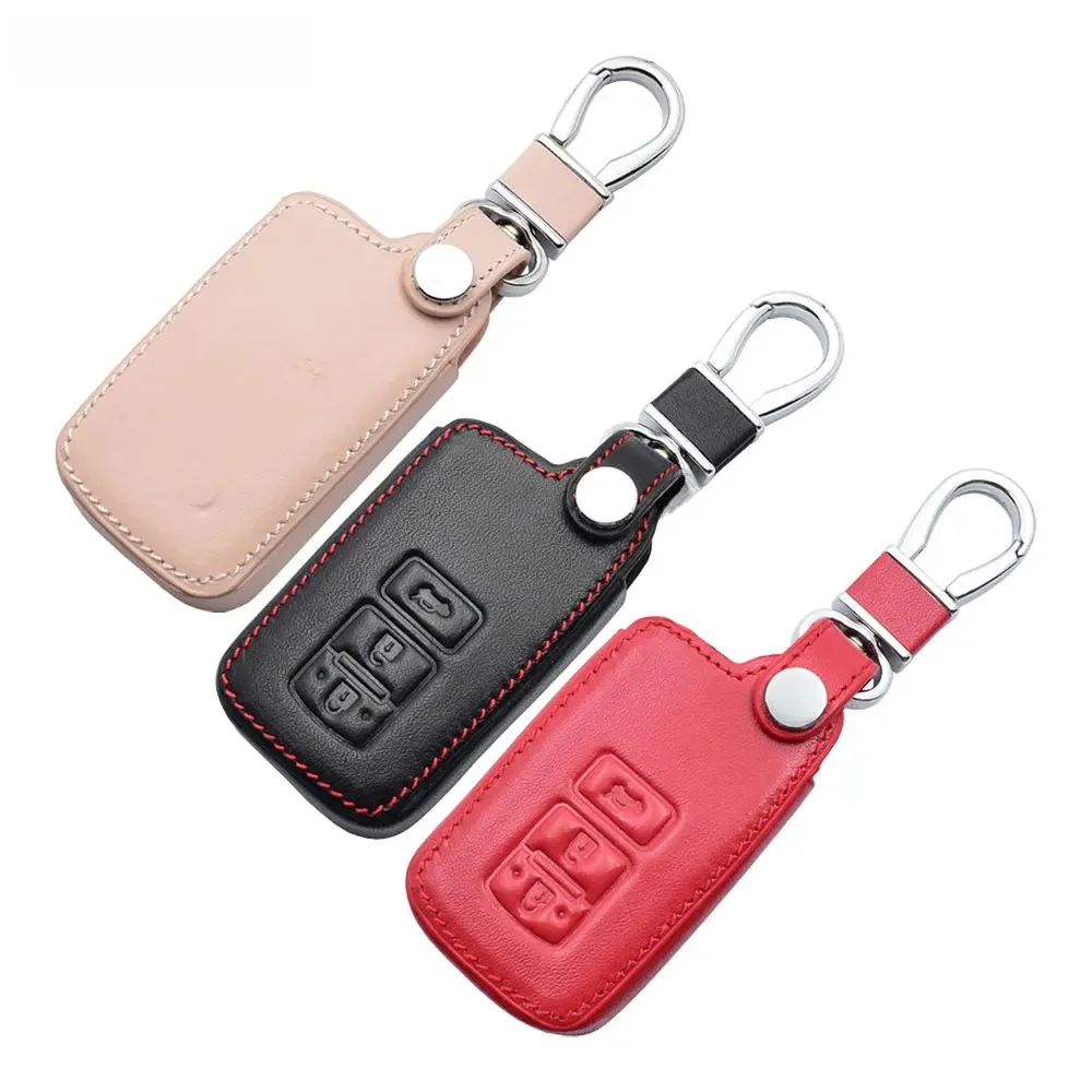 Skórzany pokrowiec na kluczyk samochodowy do Toyoty Camry 2016 2017 RAV4 Highlander Land Cruiser Harrier Smart Remote Fobs Shell Case Accessory — zdjęcie 2