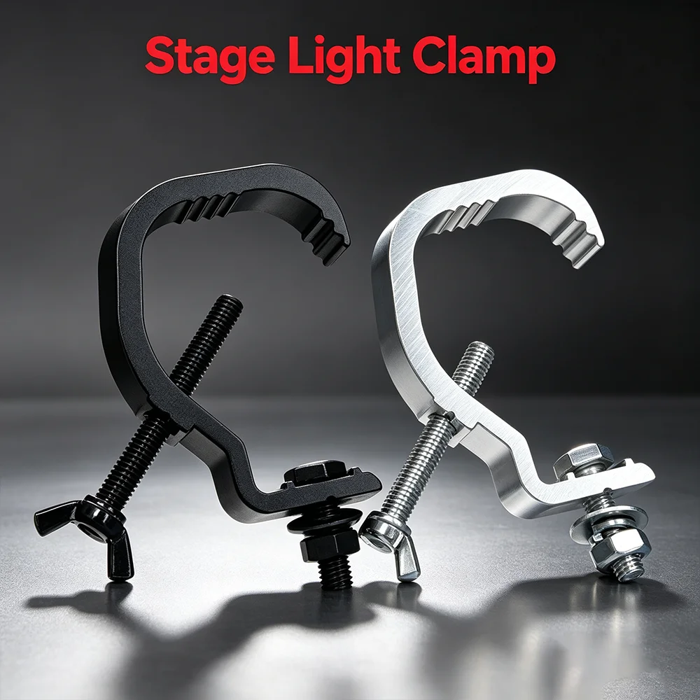 Aluminum Stage Light C-Hook Clamp Truss Mounted Clamp Lightweight Bracket Fit 30-64mm Tube Load 15KG LED PAR Spotlight Fixtures