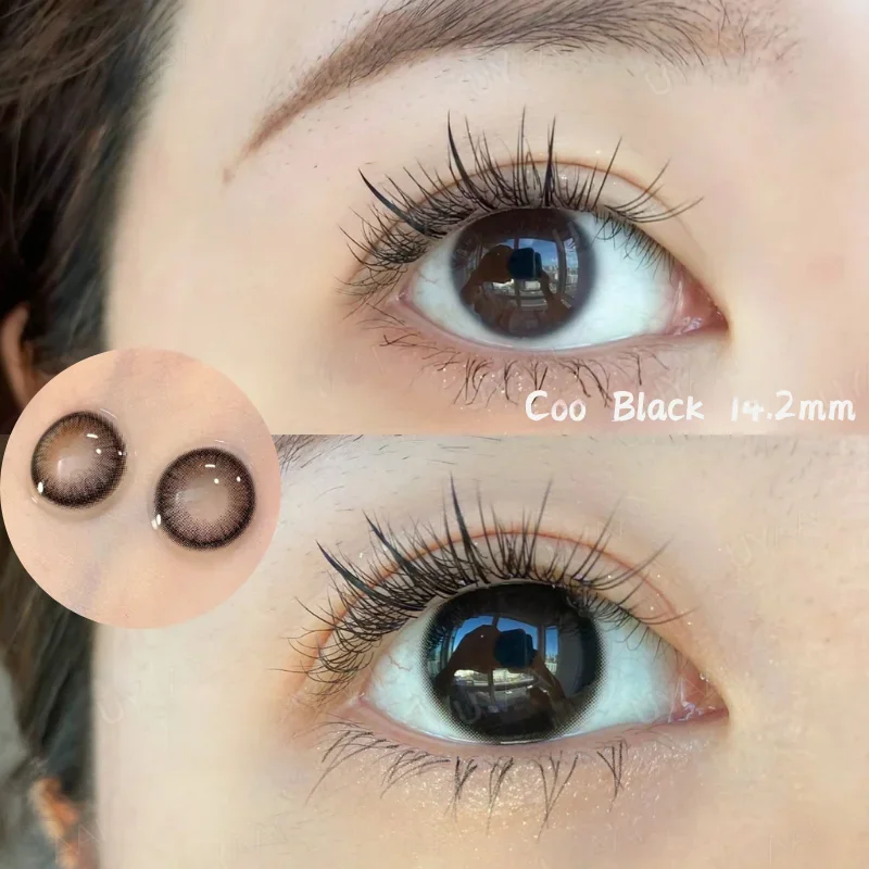 UYAAI 1 paire de lentilles de myopie lentilles de Contact de couleur pour les yeux lentilles coréennes grises lentilles naturelles marron avec dioptries