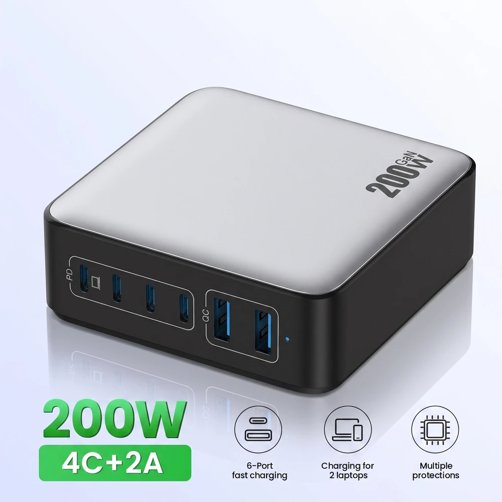 Xiaomi 200W GaN Charger PD Fast Charging USB Type C Charger 200W 6 in 1 USBC Power Station For iPhone 16 15 Pro Max Xiaomi 14 - Aliexpress Deal