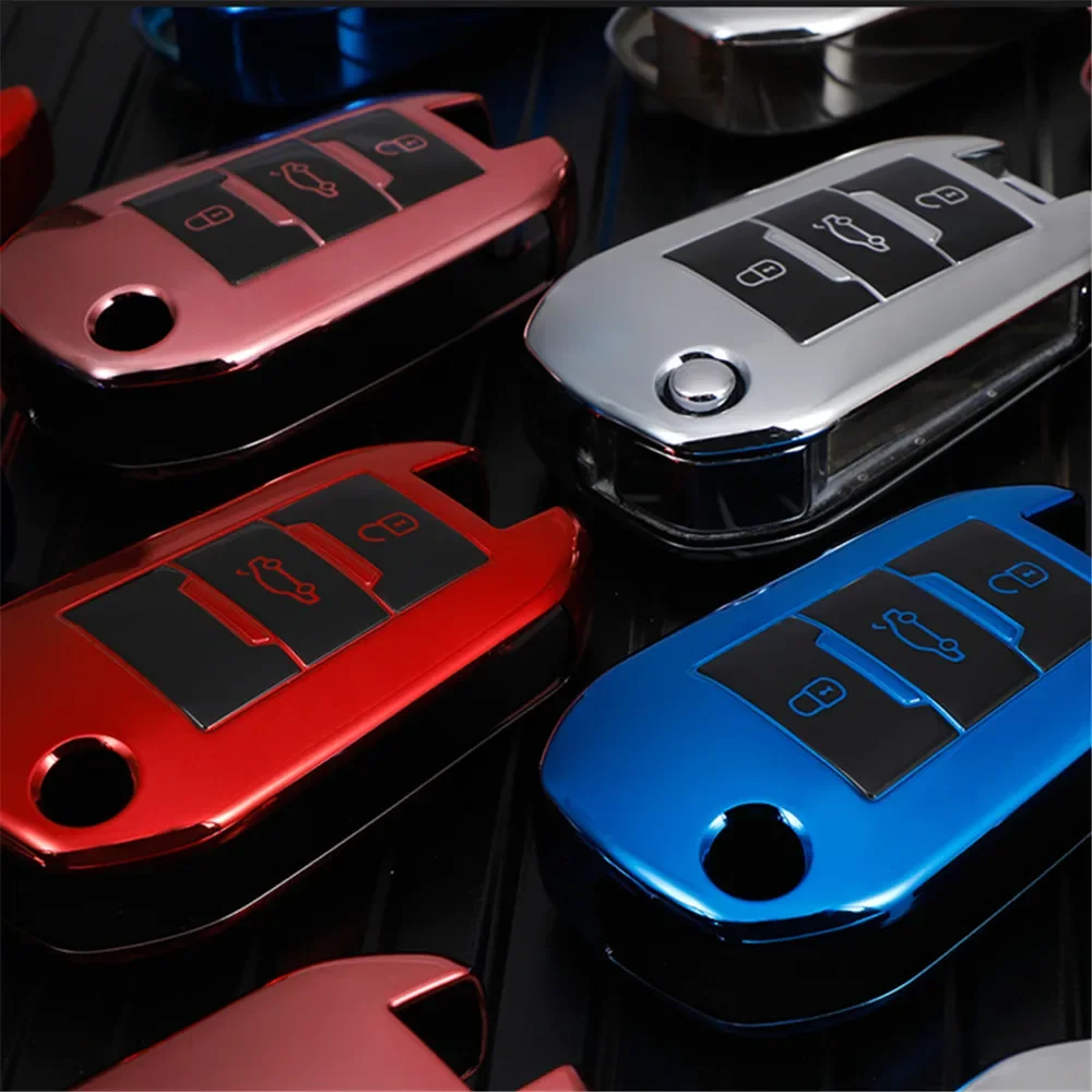 Coque de clé à distance de voiture en TPU, coque Fob pour KIT 208, 2008, 308, 3008, 408, 508, 107, 301, cristaux en C4, CACTUS C5, DS4, DS5, accessoires