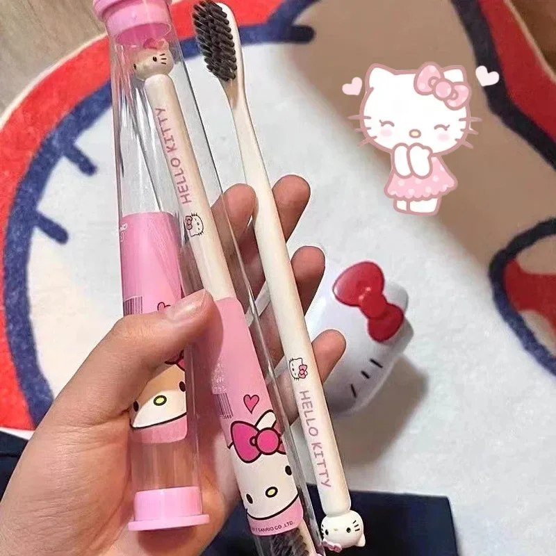 Anime Hello Kitty brosse à dents mélodie Kuromi cannelle Sanrio dessin animé étudiant adulte ménage brosse à dents nettoyage cadeaux d'anniversaire