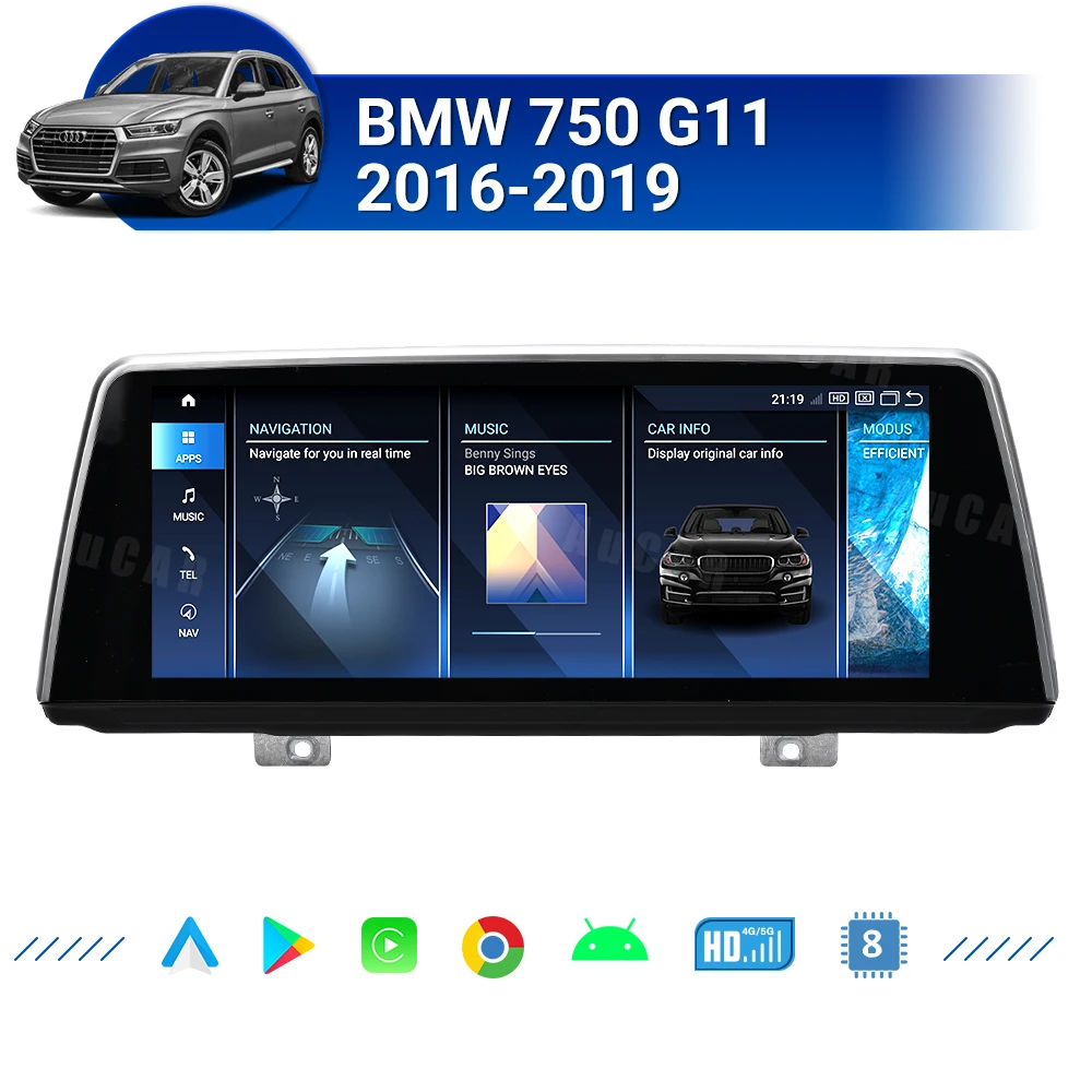 

AuCar 10.5"Latest Android 13 Big Screen Auto Radio GPS Navigation Multimedia DVD Player Stereo Carplay For BMW 750 G11 2016-2019