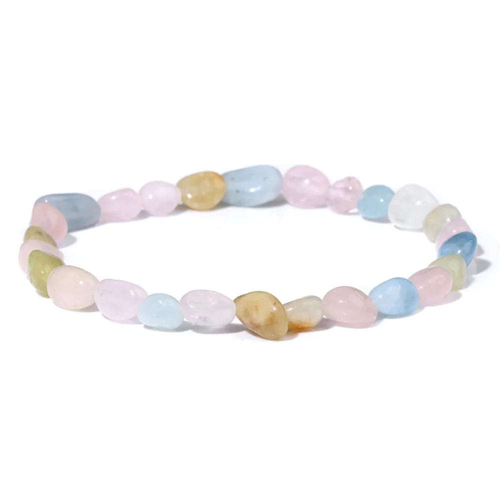 AliExpress vinswet Irregular Morganite Beaded Bracelet Healing Gravel Crystal Natural Stone Stretch Bracelets For Women Men Health Care Jewelry
