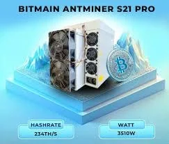 

Горячие продажи Bitmain S21 Pro 234Th 3510W Bitcoin Miner Asic Miner с гарантией