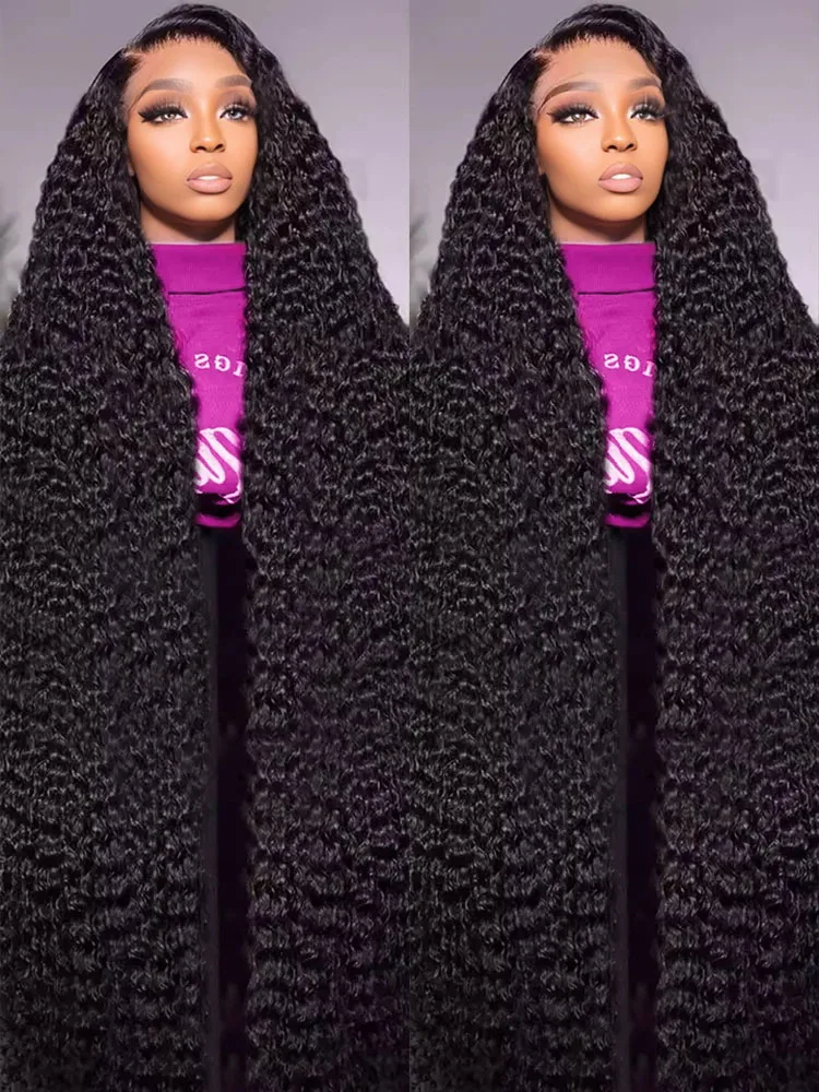 

High Density Water Curly Wigs 5X5 Lace Glueless Wig Deep Wave 40 30 Inch 13X4 13X6 Hd Lace Frontal Human Hair Wig 100% for Women
