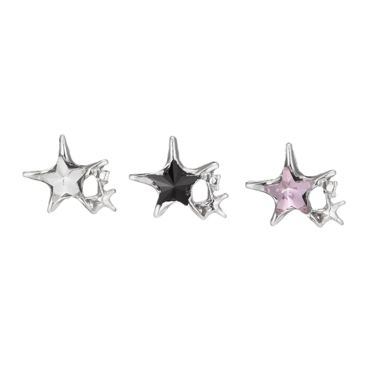 10Pcs Diamond Starfish Nail Art Charms 3D Luxury Rhinestones Alloy Nails Decorations Flash Inlaid Manicure Accessories 10*12MM