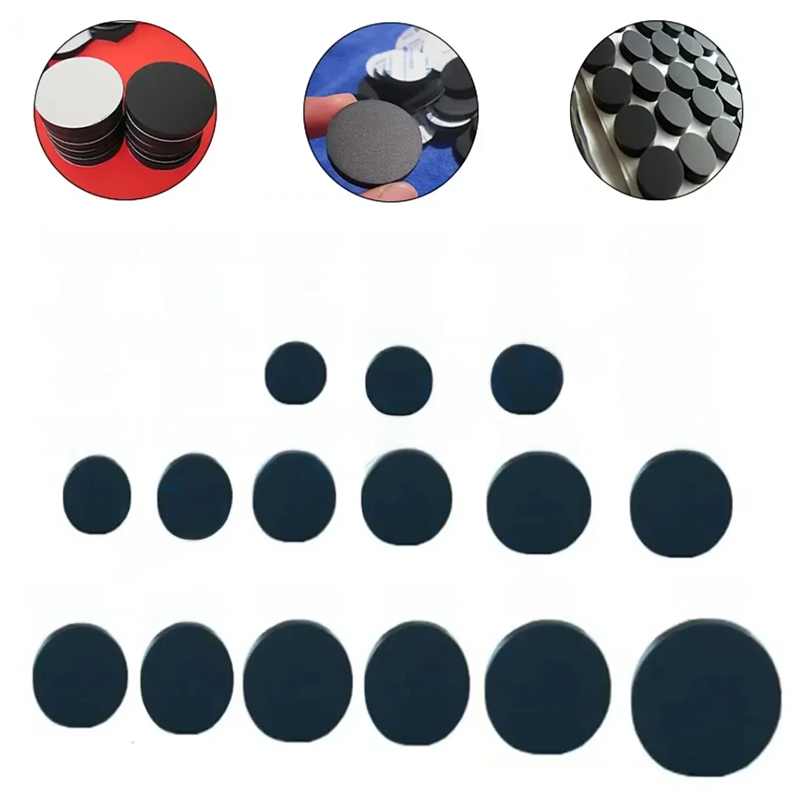 1-20 sztuk solidne okrągłe podkładki gumowe z klejem podkładki pod tarcze grube 1,5/3/3,5/5/8mm średnica 4,5/5,5/6/6,5/7/7,6/7,7/8/8,5-94mm — zdjęcie 2