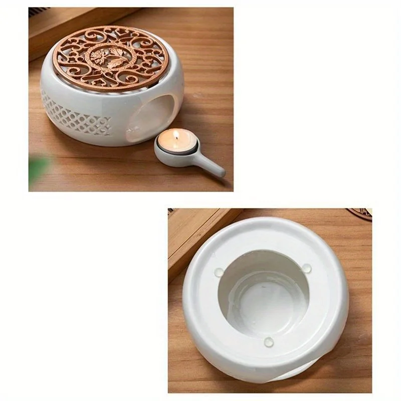 Ceramic Teapot Warmer Insulation Base for Hot Tea Coffee and Water Ideal for Home Office and Restaurants Tea Accessories