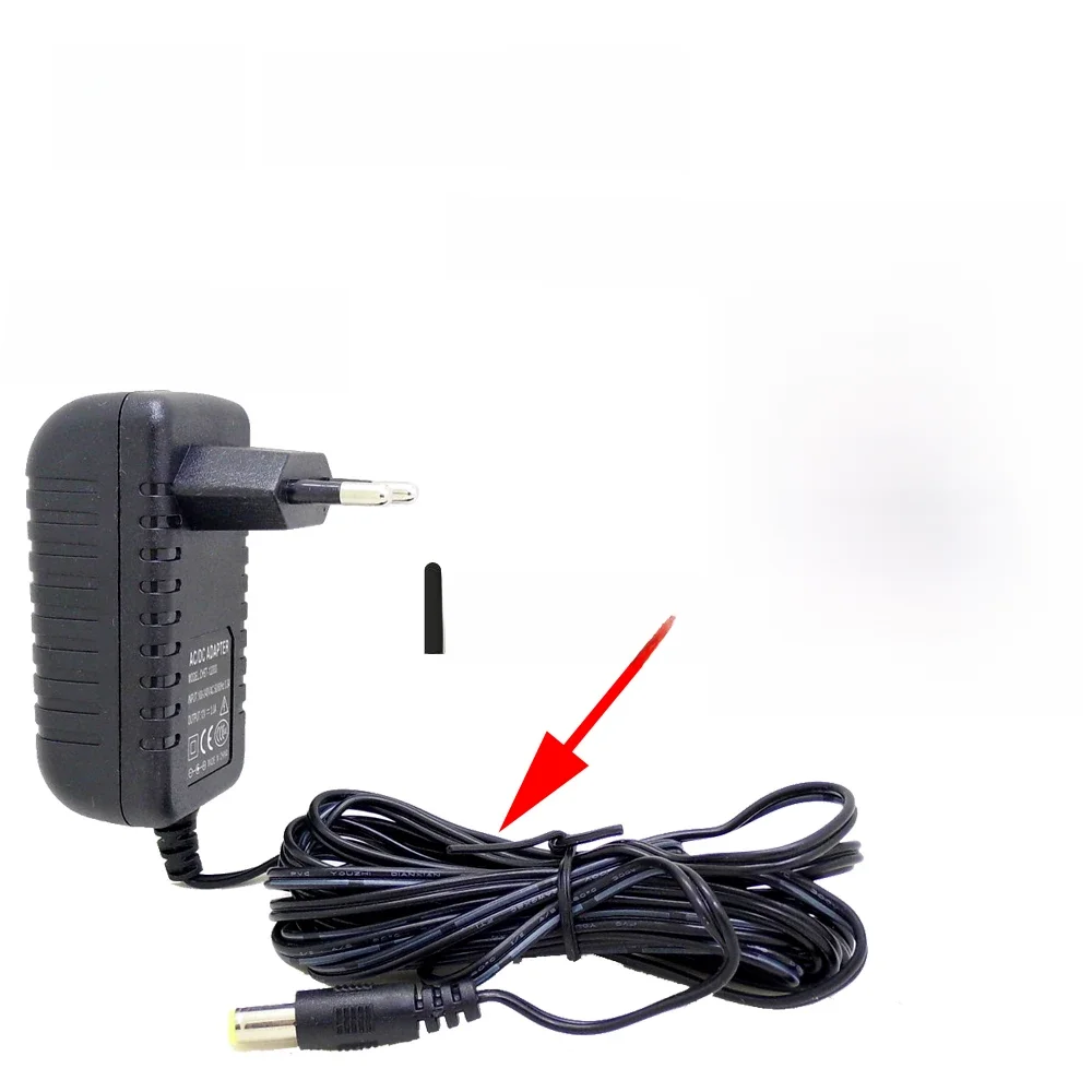 JIENUO 3 Meter EU-Stecker AC/DC-Stromadapter Ladegerät 3 m Kabel für Sicherheits-CCTV-Kamera CCD 100–240 V DC 12 V 2 A (2,1 mm x 5,5 mm)