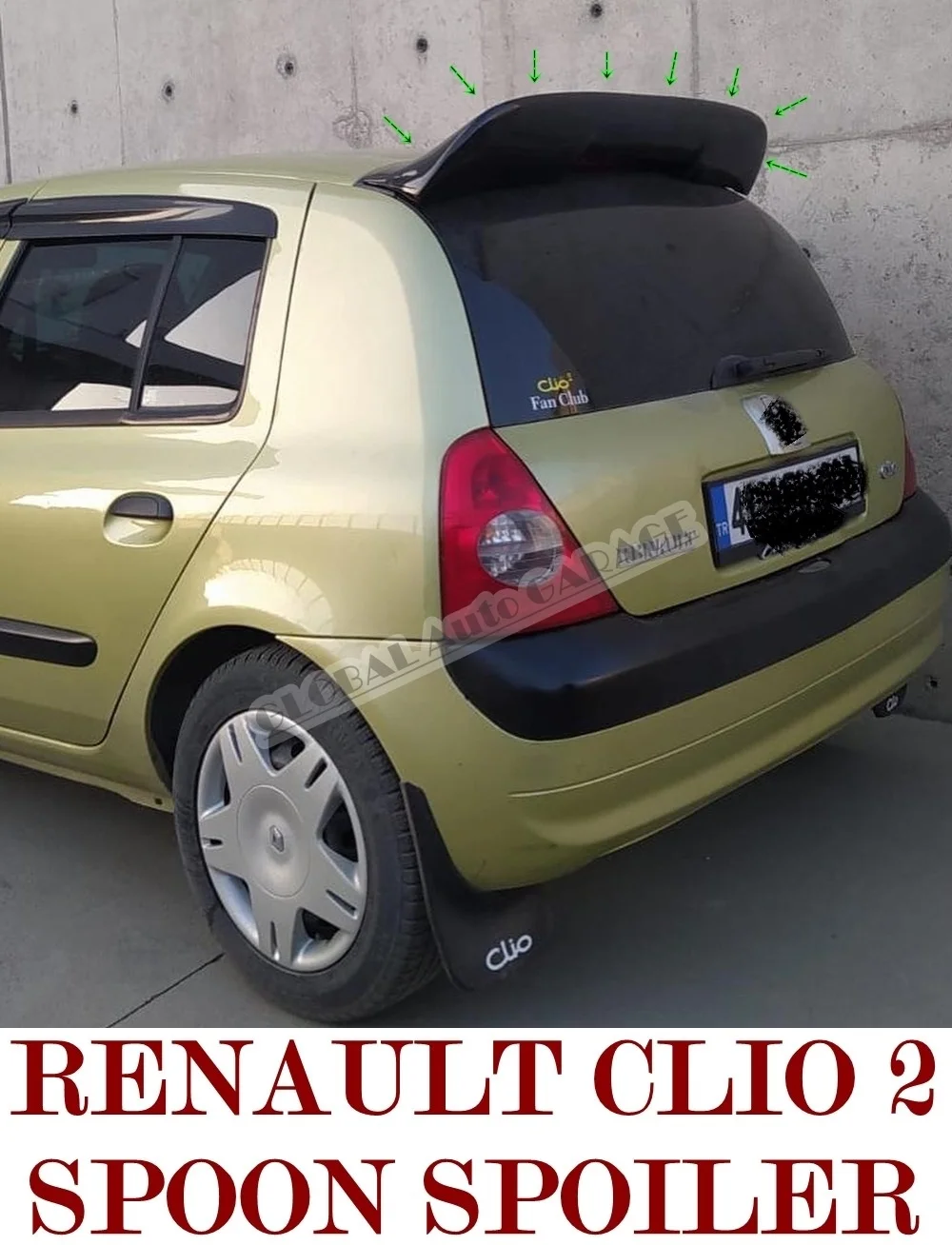 Für Renault Clio 2 Fließheck Löffel Spoiler 1998-2005 Auto Zubehör Universal Spoiler Auto Antenne Diffüser Flaps Splitter