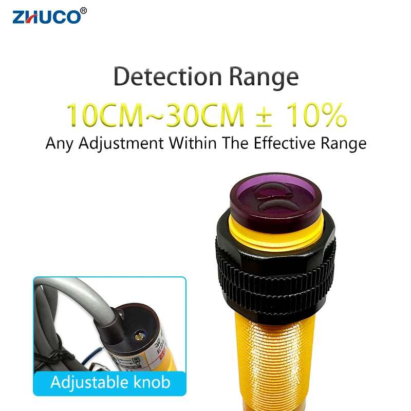 1PC E3F-DS30 NPN NO/NC PNP NO Sensing Infrared Diffuse Rreflection Photoelectric Proximity Switch  AC DC 10-30CM Sensor Distance