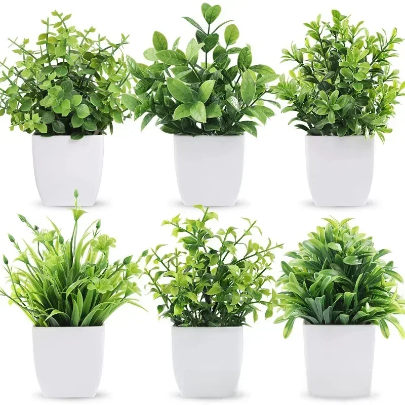 Planta Verde Bonsai Artificial Flor de Eucalipto Falsa Planta em vaso para interior, ao ar livre,