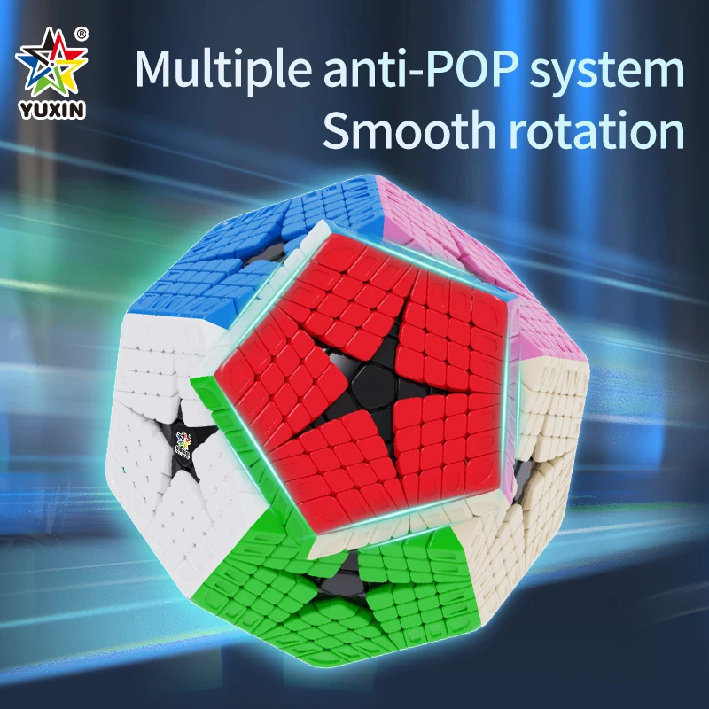 YUXIN Huanglong 8x8 Megaminx Cube de vitesse Yuxin magnétique sans autocollant Cube magique Profession Puzzle jouets enfants cadeau