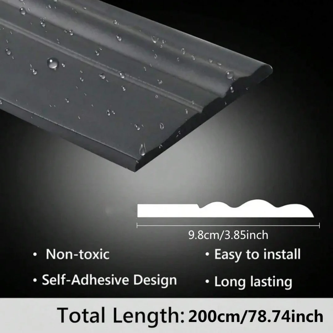 1PC 2m/78.74inch Self-adhesive Foam Baseboard Wall Stickers Waistline Floor Corner Skirting Board Stickers Wall Decoration