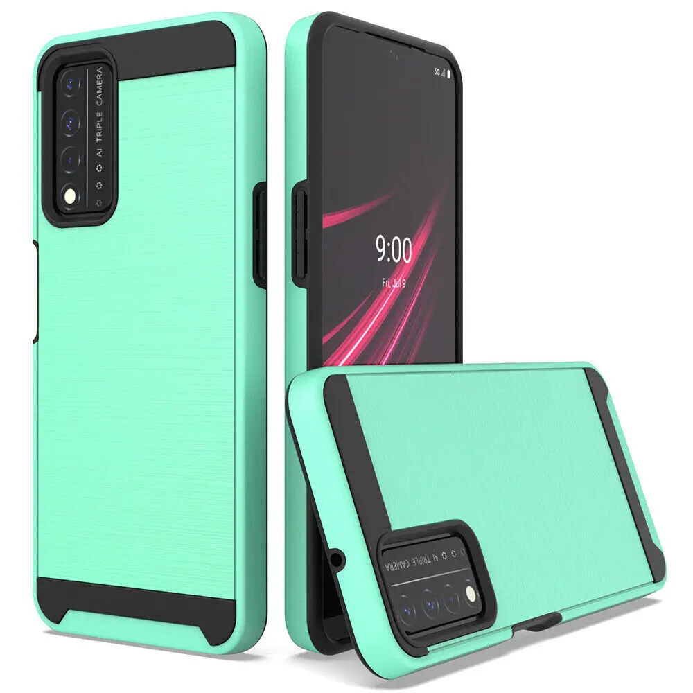 For T-Mobile REVVL 4 V+Plus/REVVL 5G Case caso matte macio silicone Shockproof Rugged Cover+Tempered Glass