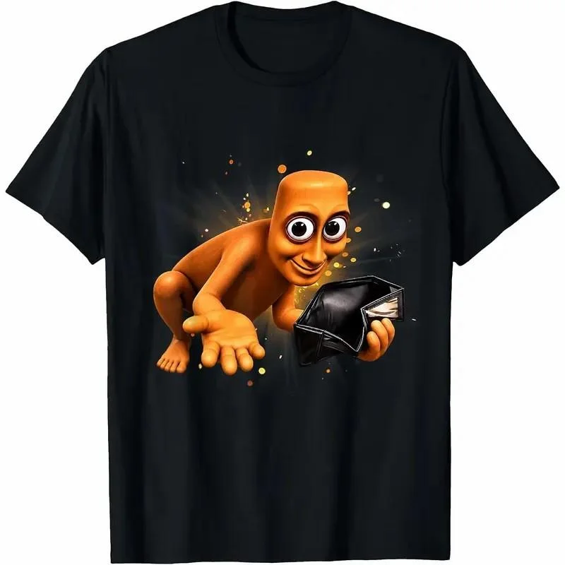 100% Cotton Graphic T-Shirt Funny Tung Tung Sahur Empty Wallet Brainrot Meme T-Shirt