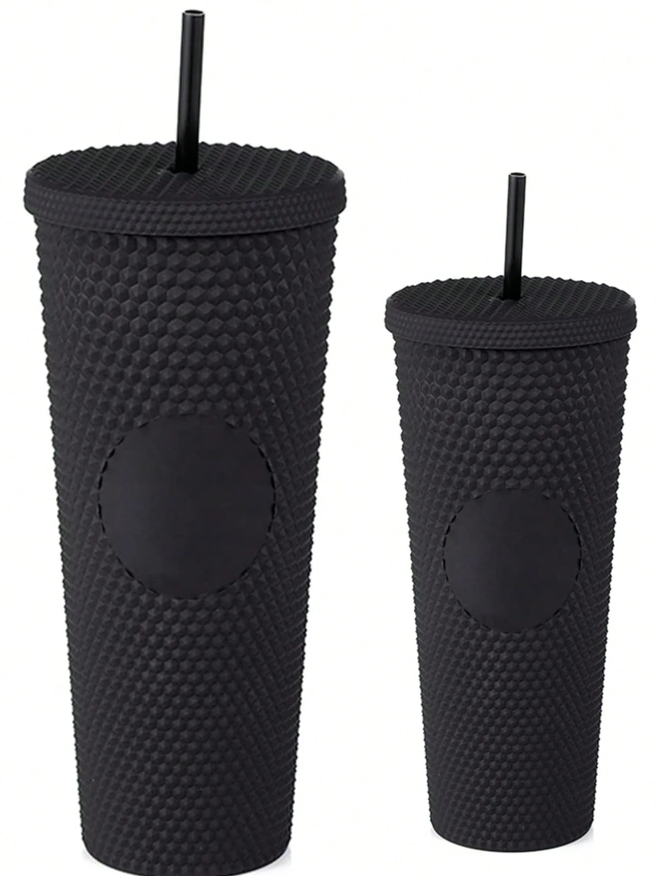 مجموعة من 2 كوب ترمس غير لامع للمشروبات الساخنة والباردة، كوب بقشة عصري #2