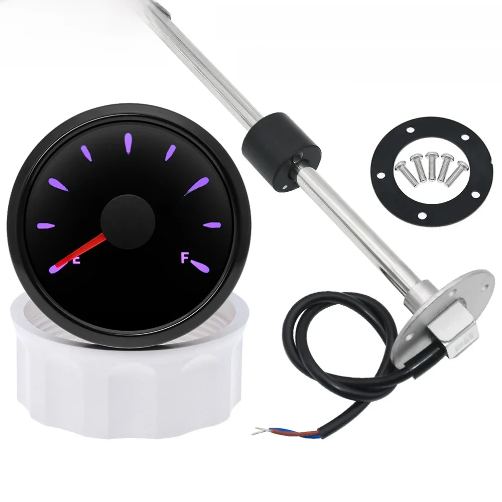 52mm Samochodowy wskaźnik poziomu paliwa w zbiorniku 0-190 Ohm Czujnik pływakowy paliwa + wskaźnik poziomu paliwa Uniwersalny z 7-kolorowym wskaźnikiem LED poziomu paliwa w zbiorniku — zdjęcie 2
