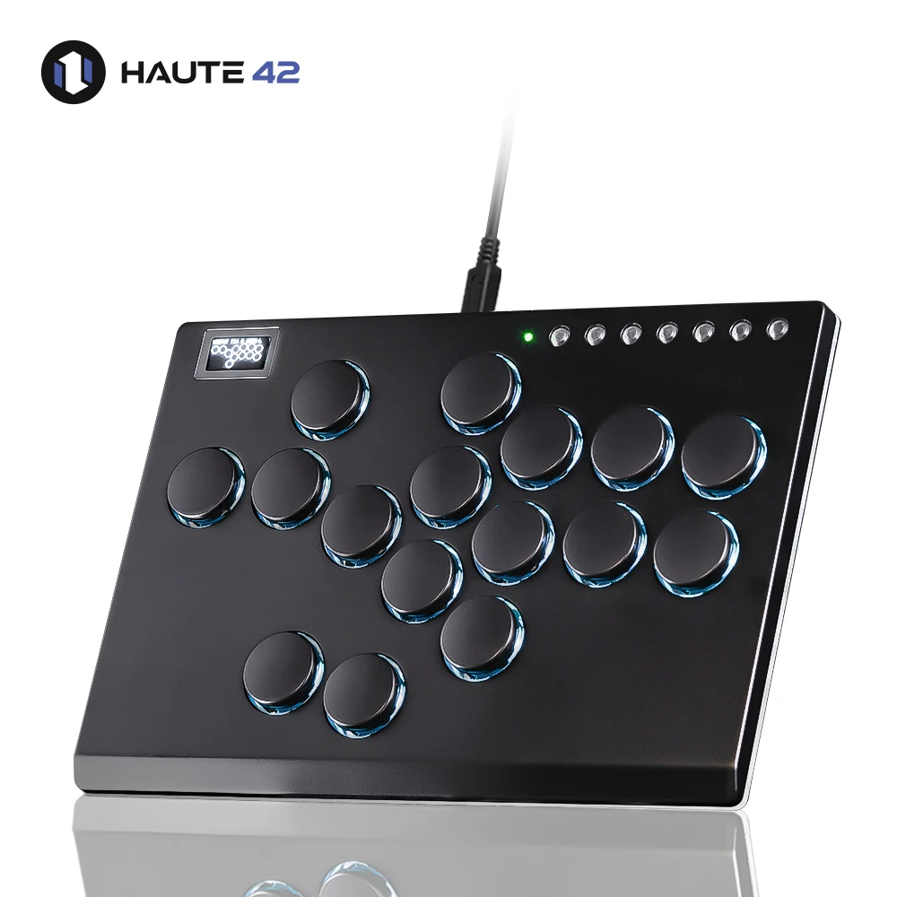 Haute42 Metal Joystick Hitbox Controller Arcade Fighting Stick For PC/Ps3/ Ps4 / Switch/Steam Mini Hitbox Leverless Controller