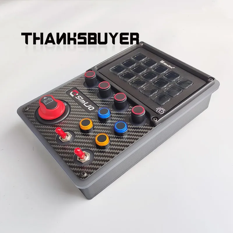 SimLJQ Sim Racing Button Box Sim Racing Simulator met achtergrondverlichting voor Mirabox 293 V3-scherm
