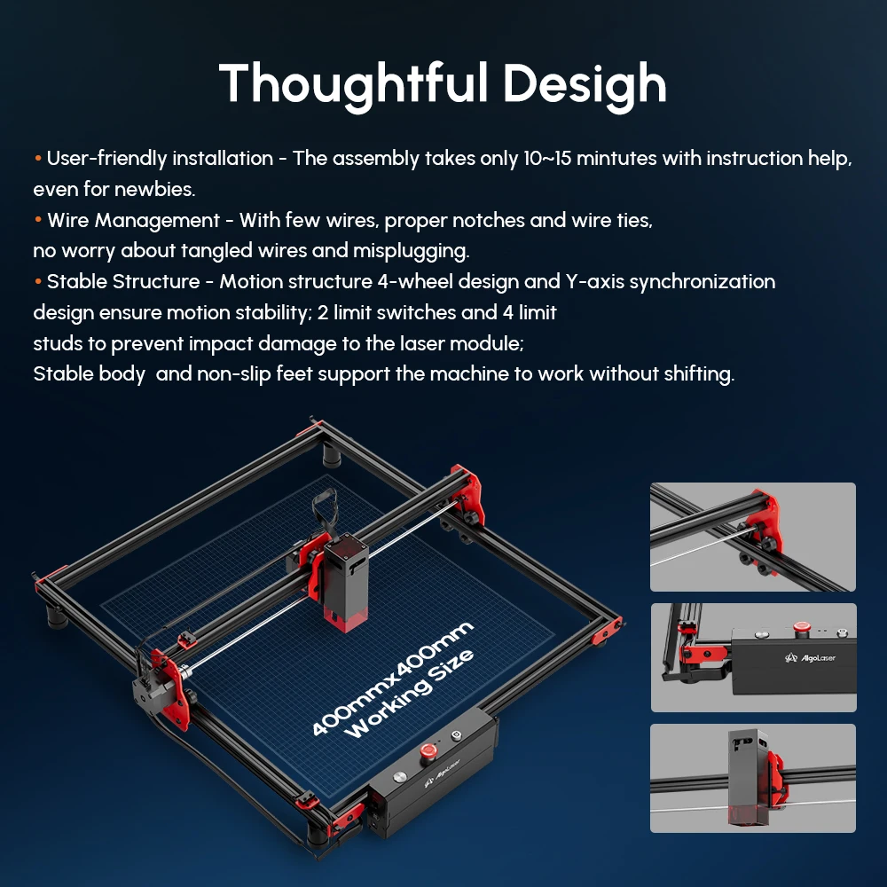 AlgoLaser 5W Incisore Laser Fai da Te CNC Macchina per Incidere Taglio Laser Incisione Logo Legno Verniciato Acrilico Vetro Pelle Legno Plastica