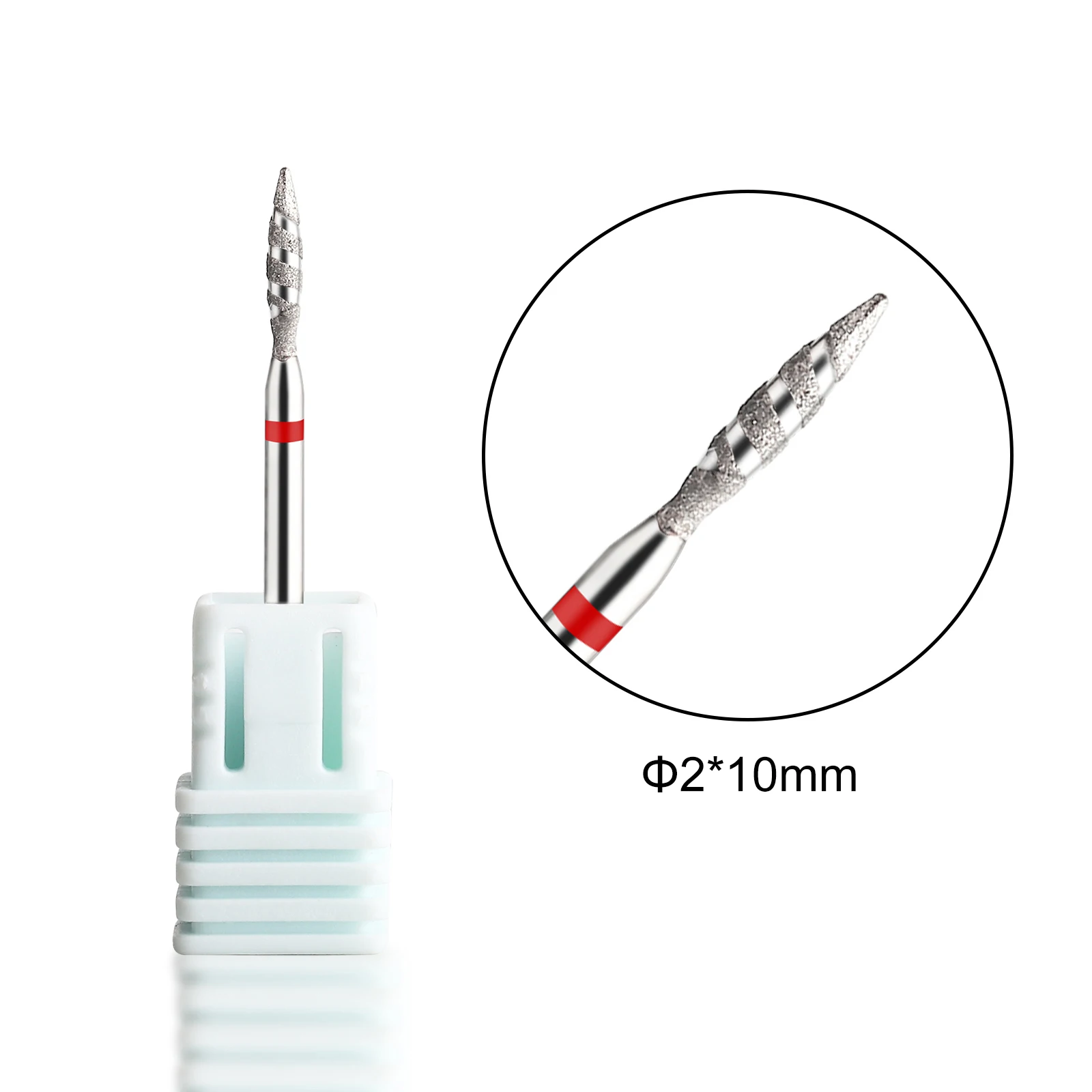 TP 2pcs Tornado Flame Diamond Nail Drill Bit Manicure Cutters Rotary Burr Drill Accessories Spiral Nail Mills Tools