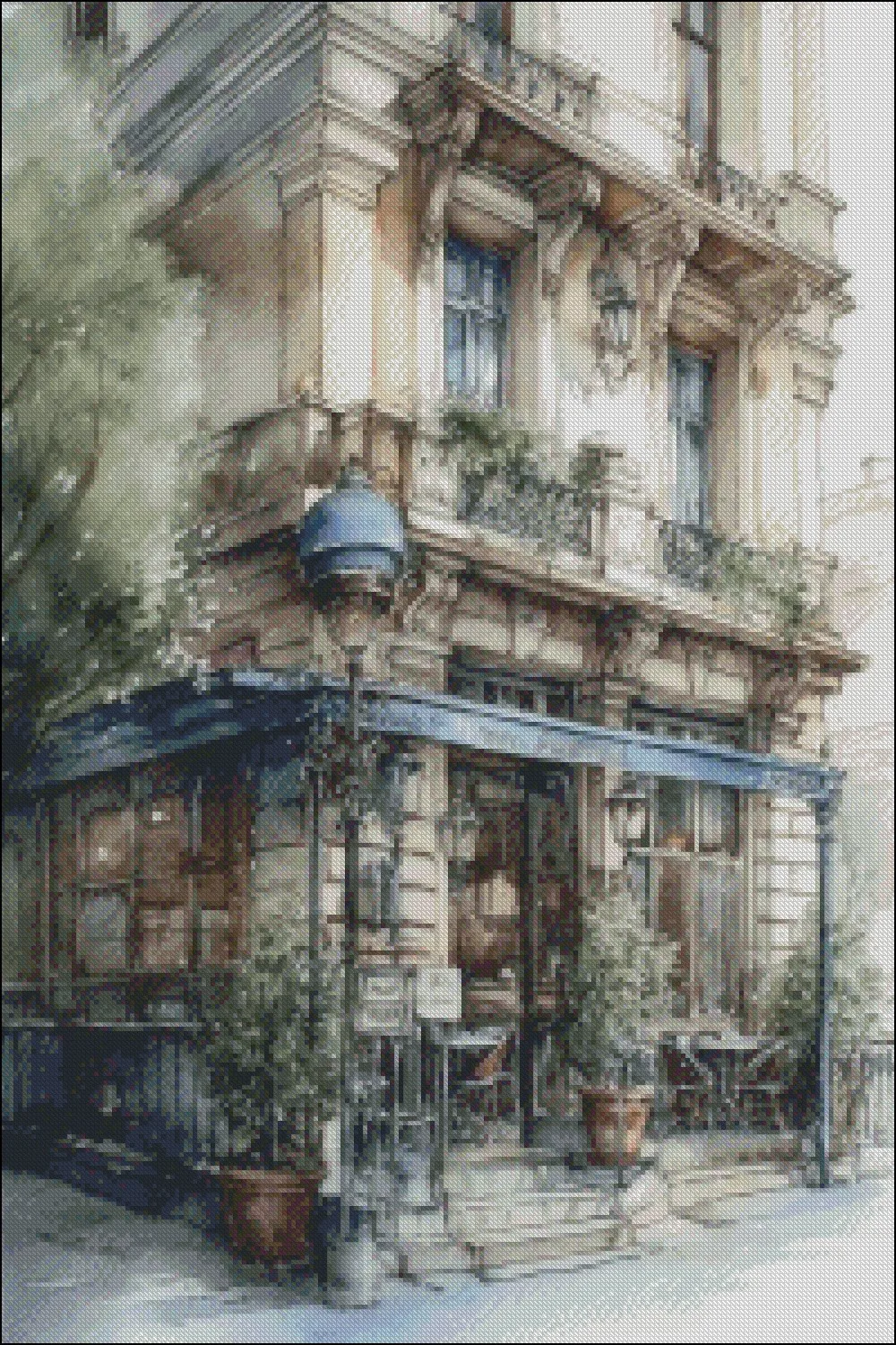 Embroidery Counted Cross Stitch Kits Needlework - Crafts 14 ct DMC Color DIY Arts Handmade Decor - The Beautiful Parisian Cafe