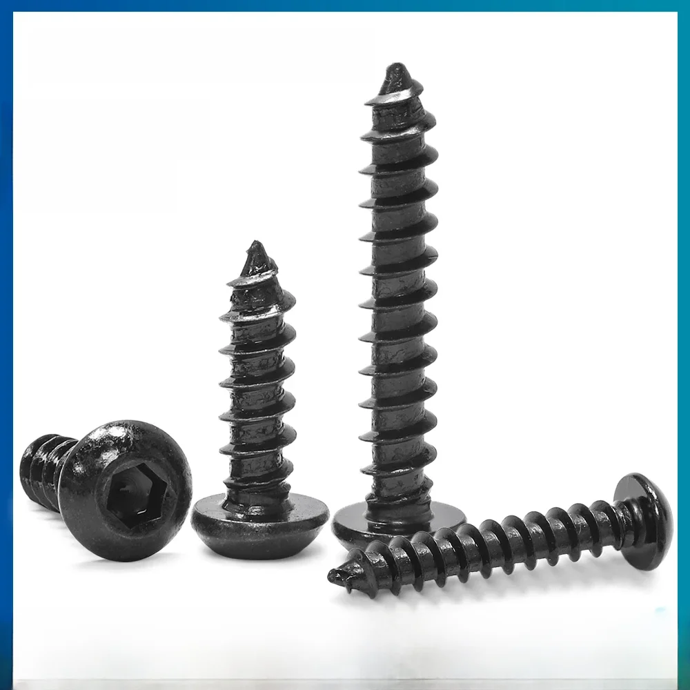 NINDEJIN 10–100 Stück runde Halbrundkopf-Innensechskant-Blechschraube M2 M2,5 M3 M3,5 M4 M5 M6