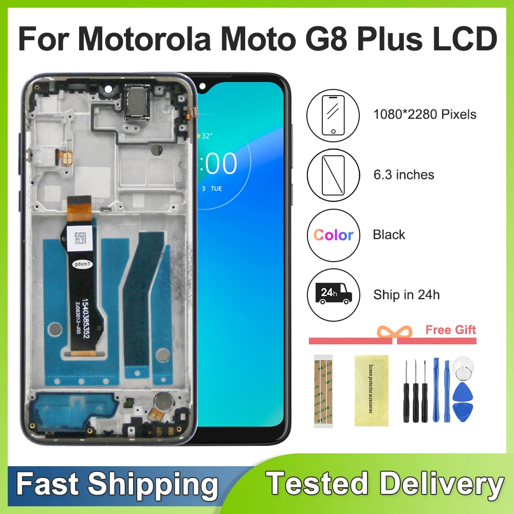 6.3\'\' Display For Moto G8 Plus XT2019, XT2019-2 LCD Display Digitizer Assembly Replacement For Motorola G8 Plus Display