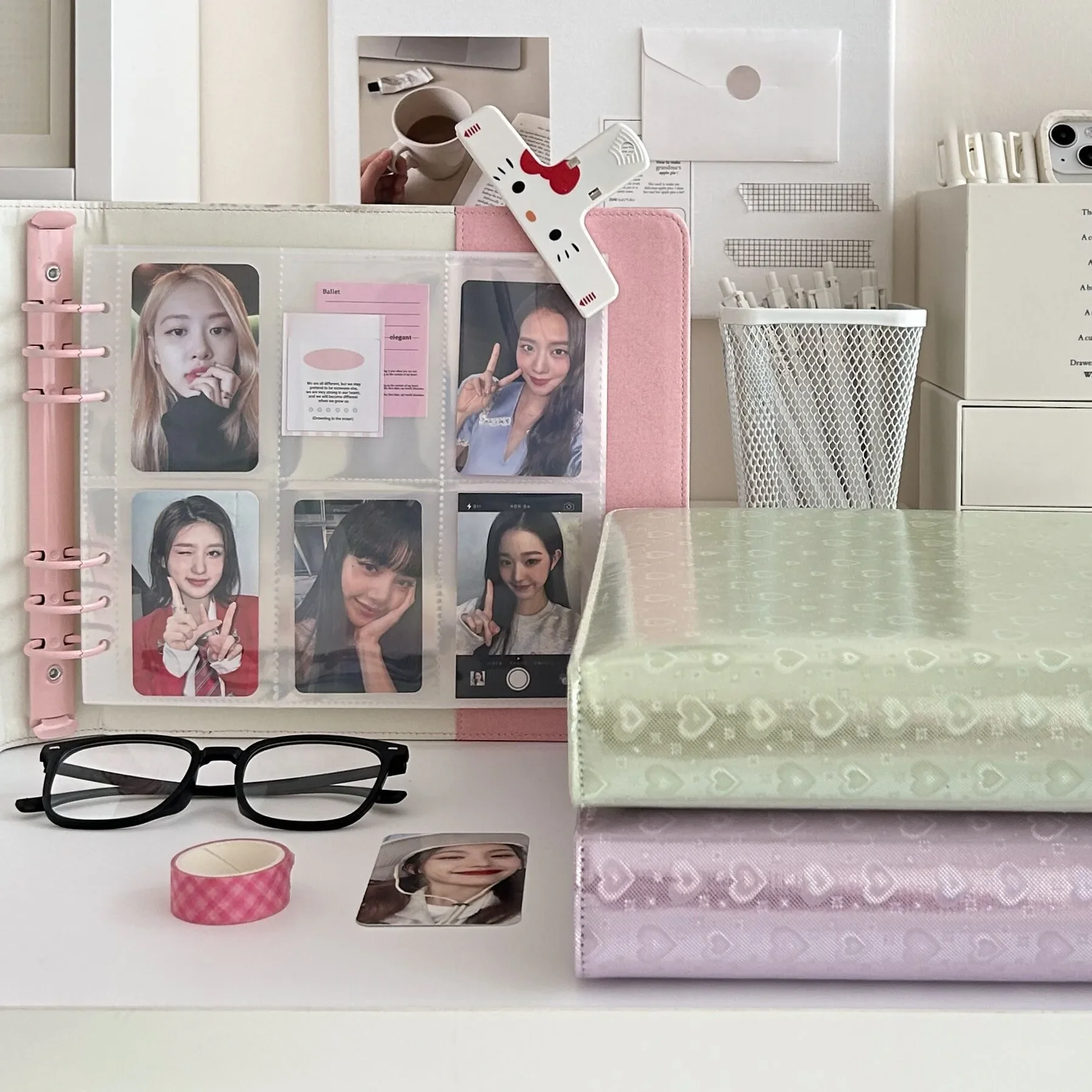 MINKYS Original Design Glittery Love Heart PU 6 Space Kpop Photocard Binder Collect Book Idol Photo Card Holder Photocards Album — zdjęcie produktu 7