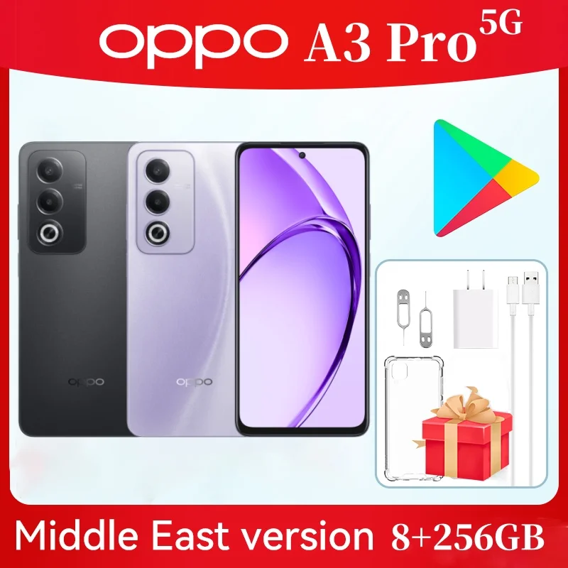 OPPO  A3 Pro 5G Dual SIM Moonlight Purple Starry Black 8GB RAM 256GB LCD 120Hz Display 45W SuperVOOC Charging Smart Phone