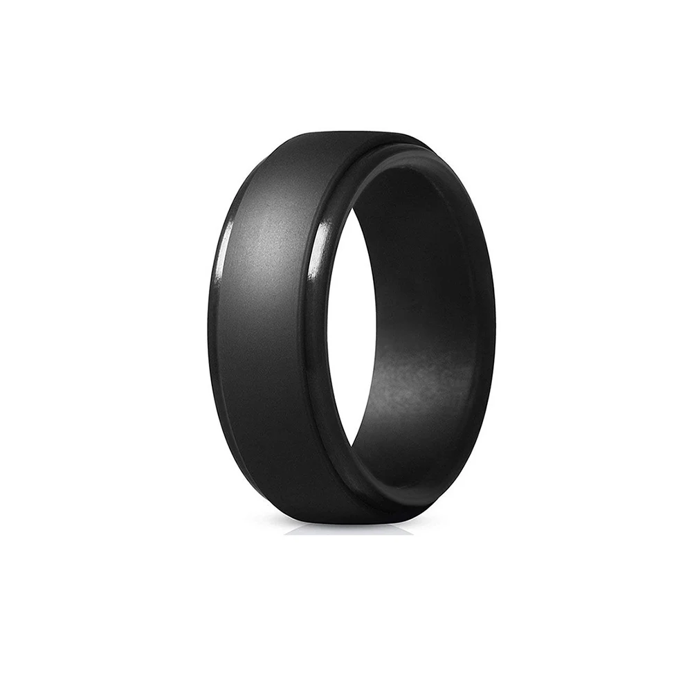 3Pcs Silicone Wedding Bands for Men, Adjustable