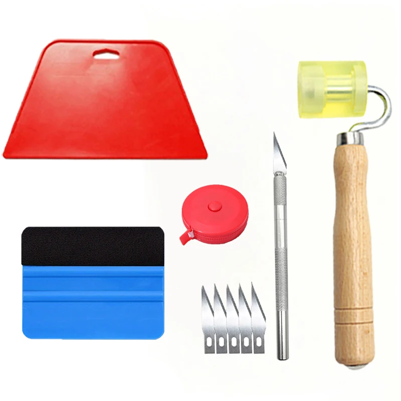 Kit de herramientas multifuncional para papel tapiz, combinación de herramientas suaves de pelado y pegar papel, práctica herramienta de papel tapiz