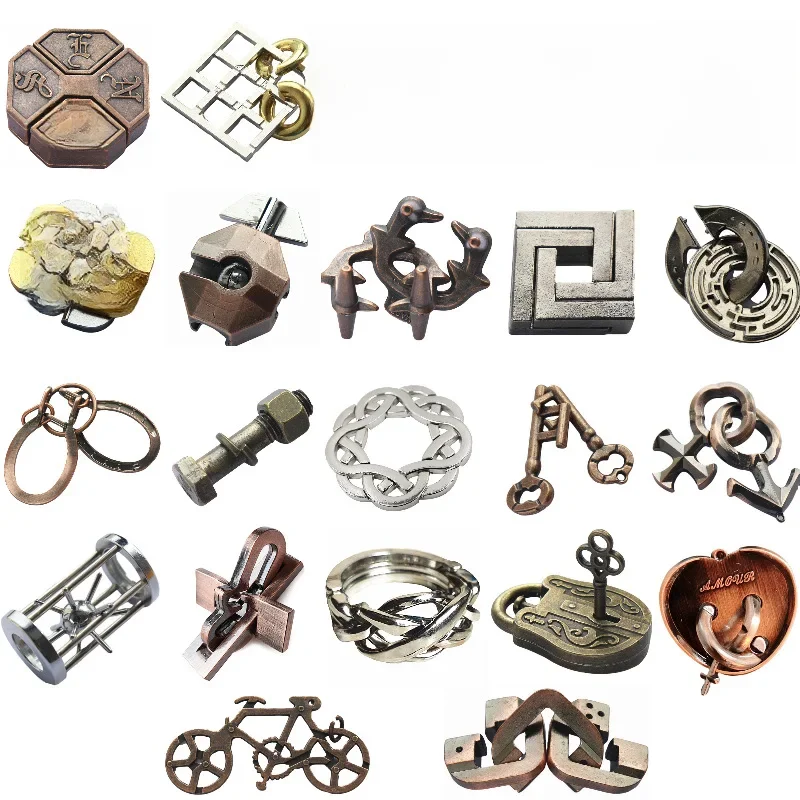 Serrure Puzzles classique IQ métal casse-tête magique déroutant Puzzles jeu jouets pour enfants adultes cadeaux drôles Puzzle en métal