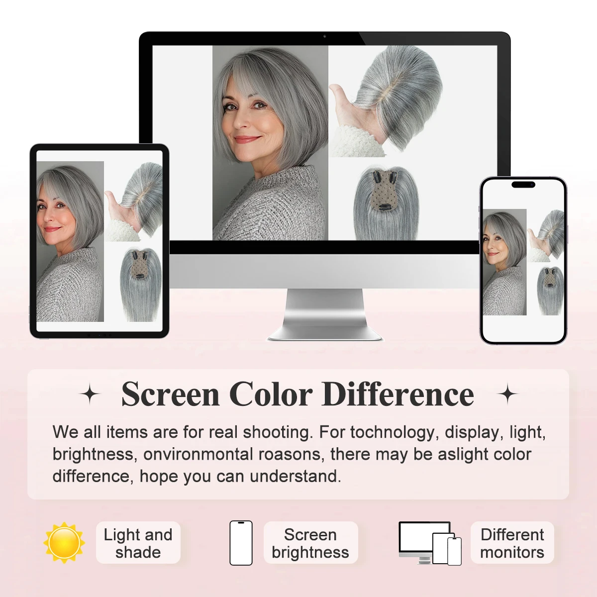 أغطية شعر بشري حقيقي للنساء يوميًا 360 درجة °   قطع شعر ثلاثية الأبعاد مع مشبك الجزء الأوسط لترقية الشعر المرقيق في Bangs20، 25، 30، 35 سم