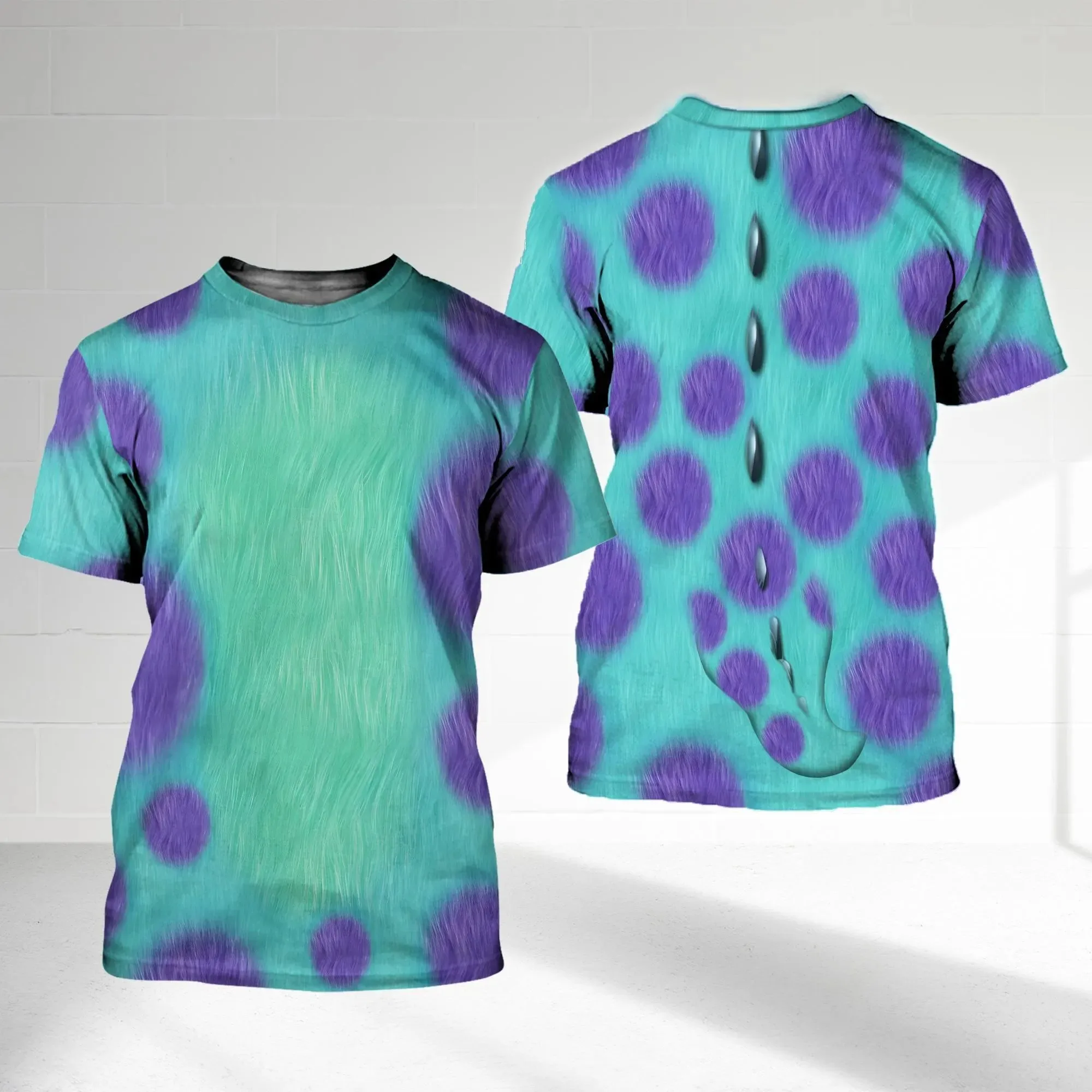 T-shirts pour adultes imprimés en 3D de Monsters, Inc. (Mike, James et Boo Big Face) – Collection été, style streetwear décontracté et sportif