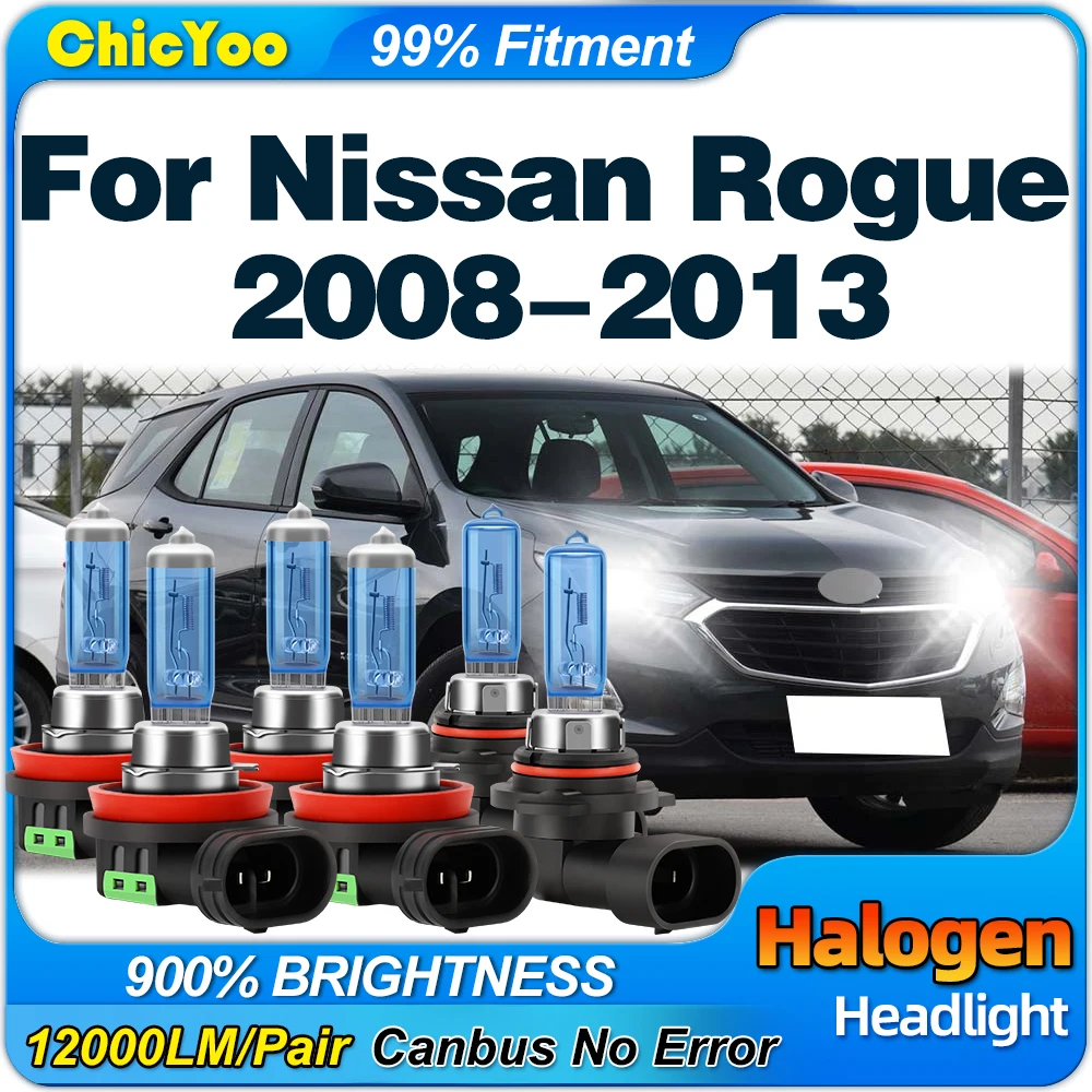 

300W Car Halogen Headlight Bulb 6000K Super White Fog Light 12V Plug And Play For Nissan Rogue 2008 2009 2010 2011 2012 2013