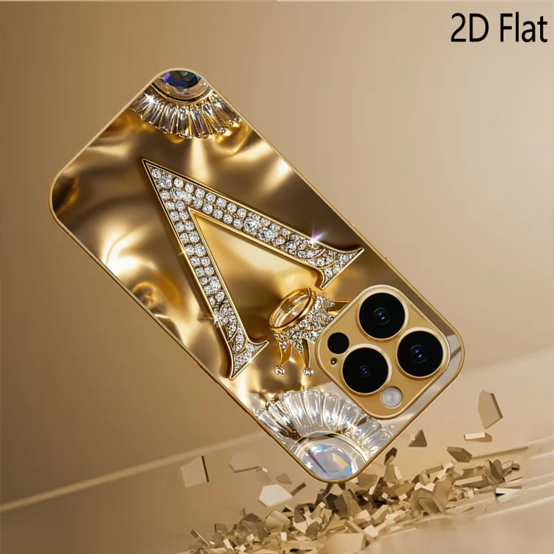 letterV print Patterned tempered glass design for iPhone16 17 Pro Max 15 14 13 12 11 ProMax Phone Case Camera Cover Shockproof H view 3