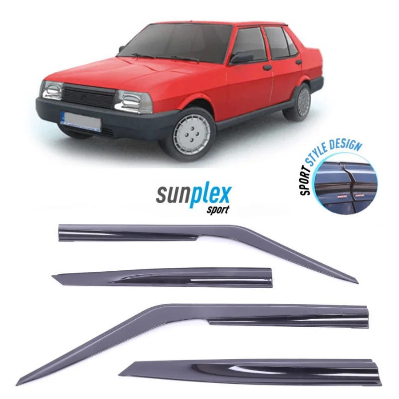 Car window accessories for Fiat 131 TOFAS 1987-2002 Sport Style window deflector rain cover visor awnings