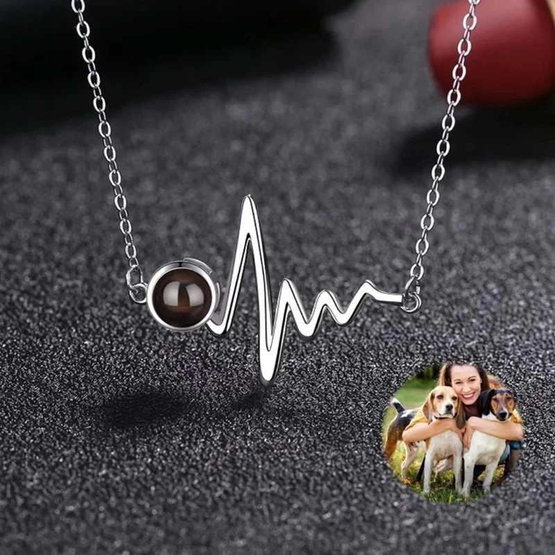 

Dascusto NEW 925 Sterling Silver Necklace Projection Custom Photo Pet Necklace Personality Family Anniversary Gift For Holidays