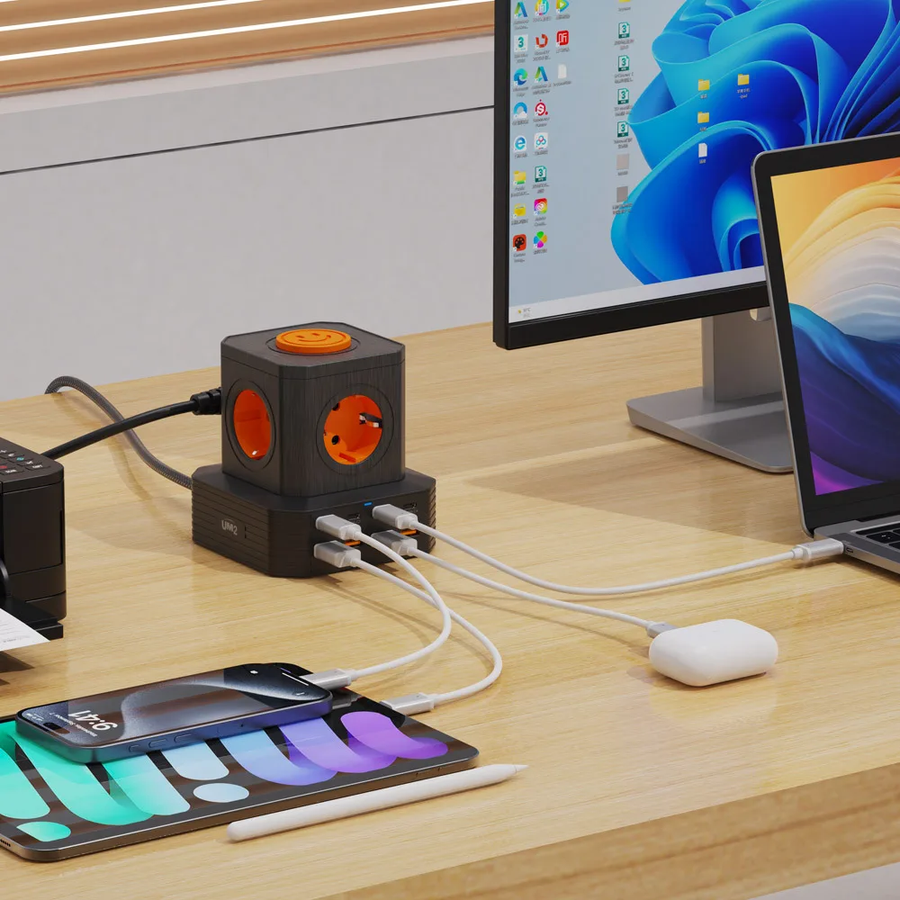 UM2 4000W 5구 멀티탭 GAN PD USB C타입 PPS 고속 접지 타워 100W 충전기 파워스테이션 TOWER - 썸네일 4