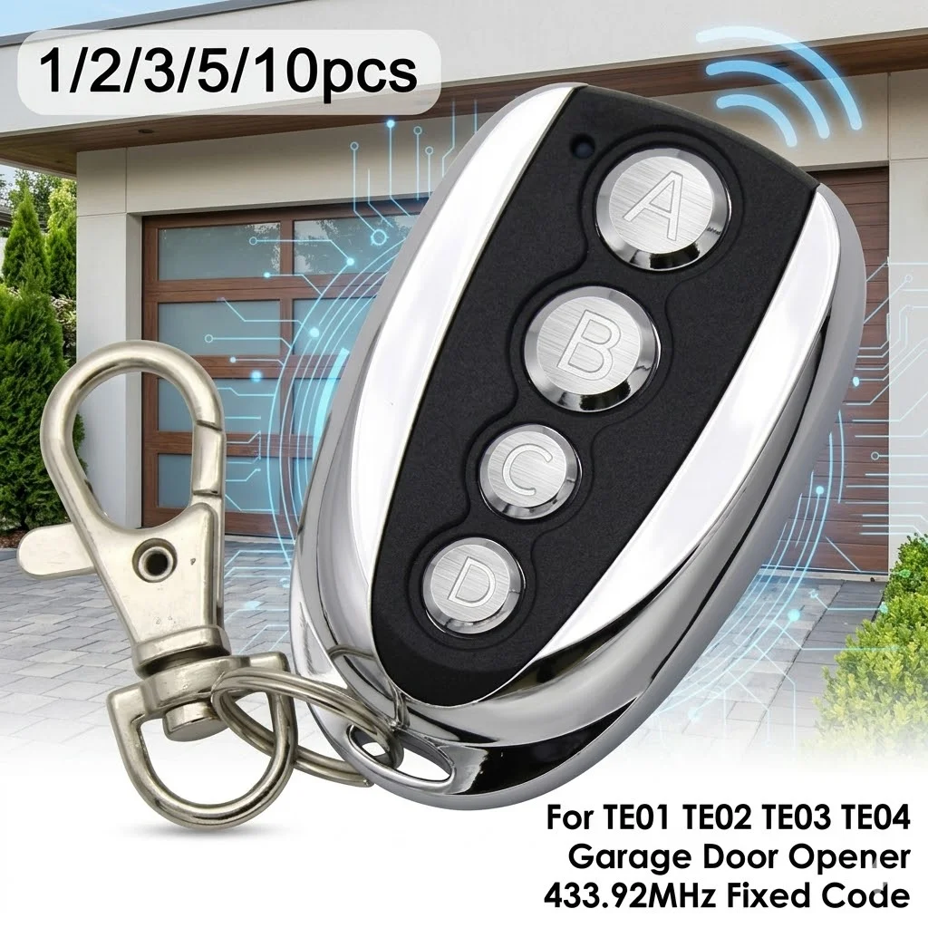 For TE01 TE02 TE03 TE04 Garage Door Opener 433.92MHz Fixed Code Handheld Transmitter
