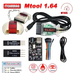 Mtool V1.64 Software Kilometerstand Correctie Tool Volledige Set Dongle + Denso Adapter + Denso Pin Connector Kabel Els27 Kabel