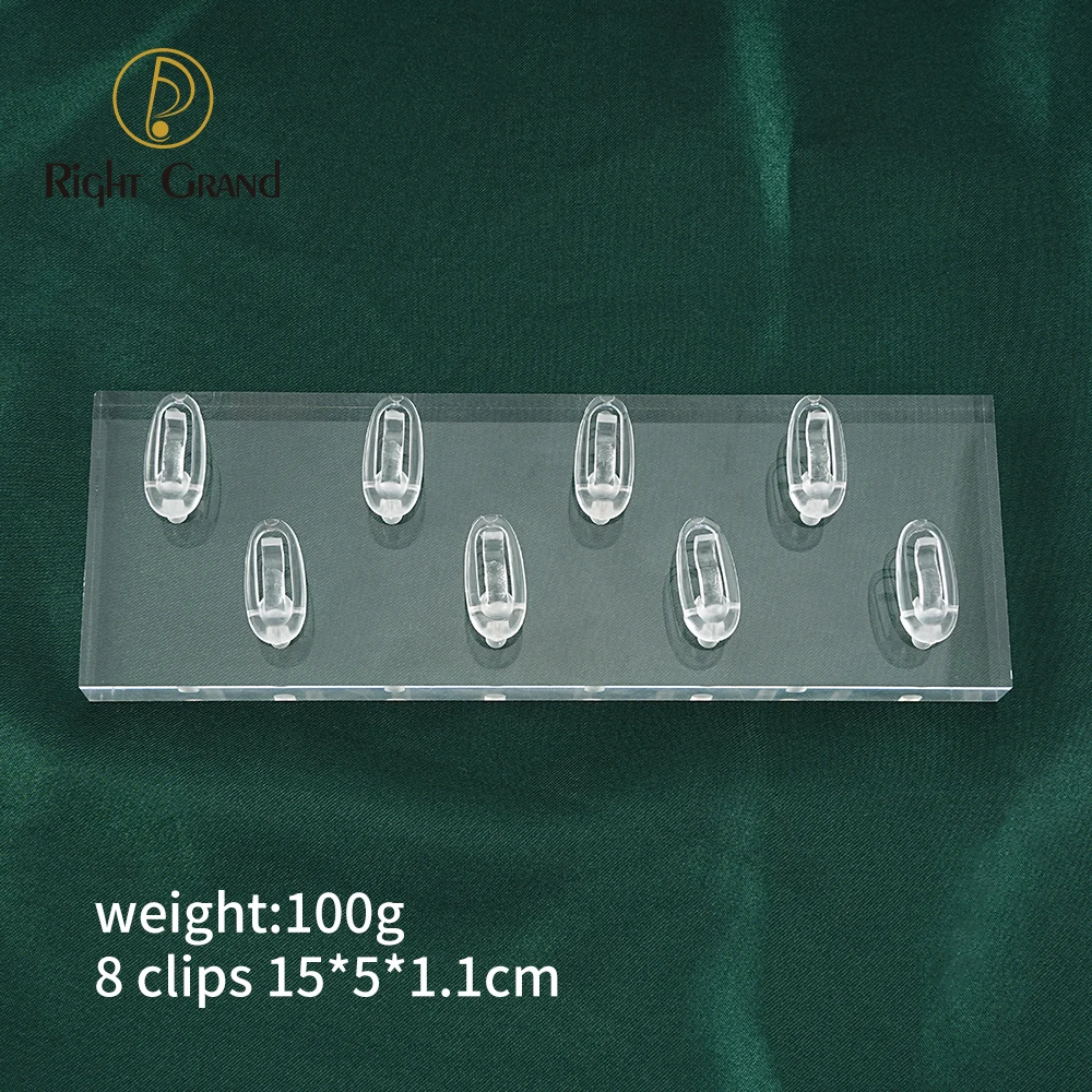 Clear Polished Acrylic Square Rectangle Nose Ring Clicker Hoop Earring Piercing Jewelry Display Holder Stands